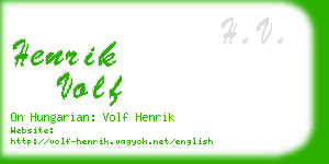 henrik volf business card